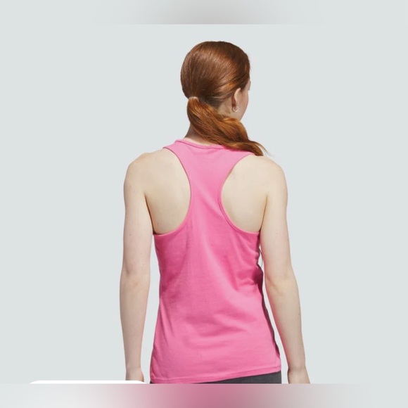 NWT adidas Women's 3 Bar Logo Graphic Tank Top, Pink Fusion, Size Medium - Picture 2 of 8